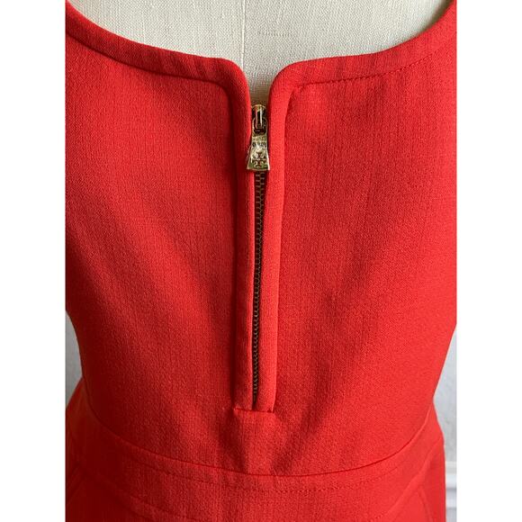 Tory Burch Red Orange Sheath Dress Size 4 Classic Zip Front Fitted Chic Luxury - Picture 6 of 9